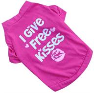 👚 stylish buyitnow pink dog t shirts for pet girls - fashionable summer clothes with i give free kisses print logo