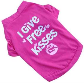 img 3 attached to 👚 Stylish Buyitnow Pink Dog T Shirts for Pet Girls - Fashionable Summer Clothes with I Give Free Kisses Print