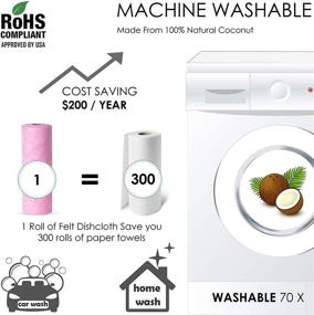 img 1 attached to 🧼 Machine Washable Felt Cleaning Cloths - Reusable Car & Kitchen Dish Cloths | Absorbent Towels Roll for Leather Wipes, Rag Cleaning Supplies | Drying Towel, Natural Glass Cleaner Rags | Superior to Microfiber