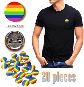 img 4 attached to 🌈 Vibrant LGBT Lapel Pin Set: 100 PCS Rainbow Pride Button Gay Pride Pins with Rainbow Flag Design, 1 Inch Size