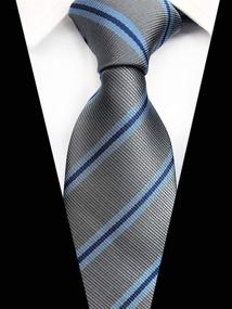 img 1 attached to Stripe Burgundy Jacquard Formal Necktie Men's Accessories for Ties, Cummerbunds & Pocket Squares