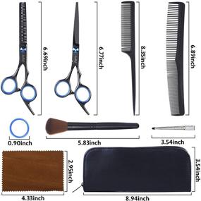 img 3 attached to 💇 Professional 6.6" Hair Cutting Scissors Set - 14 Pcs Hairdressing Scissors Kit with 6CR 440C Stainless Steel Blades - Perfect Haircut Shears Set for Barber/Salon/Home Use - Ideal for Men, Women, Kids, and Pets