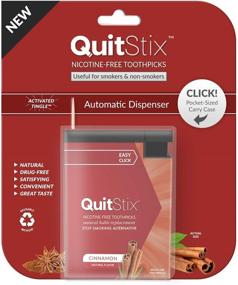 img 4 attached to 🚭 Quit Stix Craving Relief Toothpicks - Automatic Dispenser, Activating Tingle to Quit Smoking, Replace Cigarettes, Maintain Clean & Fresh Mouth (Cinnamon, 1 Pack)