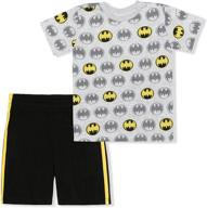 🦇 warner bros batman 2-piece tee shirt and short set - ideal for boys logo