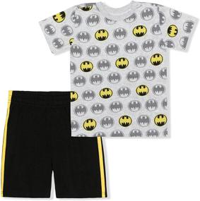 img 4 attached to 🦇 Warner Bros Batman 2-Piece Tee Shirt and Short Set - Ideal for Boys