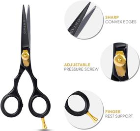 img 3 attached to ONTAKI Premium Japanese Steel Beard Trimming Scissors - Hand Forged Salon Shears with Precision and Comfort - Ideal for Beards, Mustaches, Bangs, Hair &amp; Pets (Gold &amp; Black)