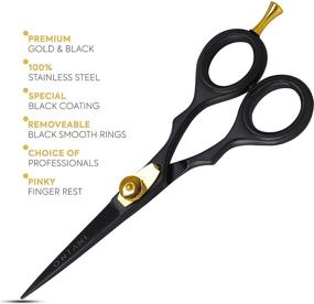 img 2 attached to ONTAKI Premium Japanese Steel Beard Trimming Scissors - Hand Forged Salon Shears with Precision and Comfort - Ideal for Beards, Mustaches, Bangs, Hair &amp; Pets (Gold &amp; Black)