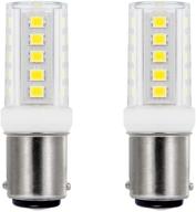 🔦 2-pack makergroup rv led light bulbs ba15d double contact bayonet base for rv camper travel trailer motorhome marine boat, wide input voltage 10-30vdc, soft warm white logo