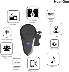 img 1 attached to 🎧 HuanGou BT-S3 Motorcycle Bluetooth Headset with 1000M Helmet Intercom - Perfect for Handsfree Communication, Music Streaming, GPS Navigation & More!