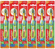 colgate peppa pig kids manual toothbrush set with suction cup, extra soft bristles - pack of 6 (color options available) logo