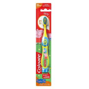 img 3 attached to Colgate Peppa Pig Kids Manual Toothbrush Set with Suction Cup, Extra Soft Bristles - Pack of 6 (color options available)