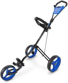 img 4 attached to SereneLife Lightweight Golf Push Cart - Foldable Walking Roller Trolley with Bracket Strap, Foam Grip, Scorecard Holder, Foot Brake - Max Load 33lbs