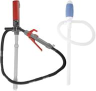 🔌 convenient transfer pump bundle: trep01-t hand fuel pump with telescopic battery operation, flow control, and 10ft discharge hose - 2.4 gpm, plus trdp15 fuel siphon pump for oil diesel kerosene gas transfer logo