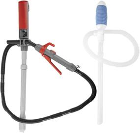 img 4 attached to 🔌 Convenient Transfer Pump Bundle: TREP01-T Hand Fuel Pump with Telescopic Battery Operation, Flow Control, and 10ft Discharge Hose - 2.4 GPM, Plus TRDP15 Fuel Siphon Pump for Oil Diesel Kerosene Gas Transfer