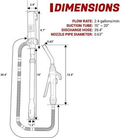 img 2 attached to 🔌 Convenient Transfer Pump Bundle: TREP01-T Hand Fuel Pump with Telescopic Battery Operation, Flow Control, and 10ft Discharge Hose - 2.4 GPM, Plus TRDP15 Fuel Siphon Pump for Oil Diesel Kerosene Gas Transfer