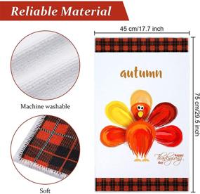 img 3 attached to 4-Piece Buffalo Plaid Pumpkin Turkey Dish Towels: Perfect for Thanksgiving, Fall Kitchen Decor, and Cooking/Baking