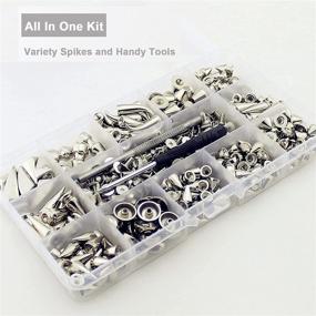 img 2 attached to 🔩 IDIYCLUB 265 Sets of Screwback Silver Punk Spikes and Studs: Multiple Designs Metal Cone Rivets Kit for Leather Crafts, Clothing, Shoes Decoration - Perfect for DIY Projects