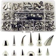🔩 idiyclub 265 sets of screwback silver punk spikes and studs: multiple designs metal cone rivets kit for leather crafts, clothing, shoes decoration - perfect for diy projects logo