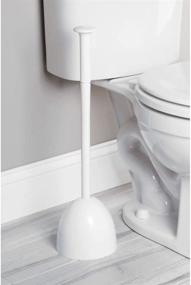 img 3 attached to 🚽 mDesign Heavy Duty Plastic Toilet Bowl Plunger Set - Compact Freestanding Bathroom Storage Caddy with Drip Tray and Base - Modern, Sleek Design - White