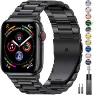 💼 ремешок epuly для apple watch 42 мм 44 мм 45 мм 38 мм 40 мм 41 мм - бизнес-ремешок из нержавеющей стали для iwatch strap se series 7 6 5 4 3 2 1 - мужской - черный (45 мм 44 мм 42 мм) логотип