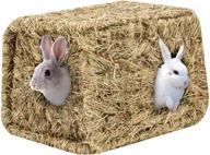 🏡 myfamirea grass house: hand woven play hay bed for rabbits, guinea pigs, and small animals - foldable toy hut логотип