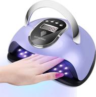 professional 168w uv led nail lamp with 4 timer setting and digital display - salon-grade gel nail light for nail polish drying - auto sensor fingernail and toenail curing machine with protable handle - blue logo