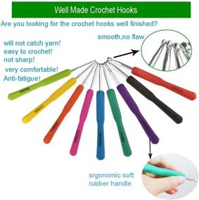 img 2 attached to 🧶 Upgraded Set of 47 Ergonomic Crochet Hooks with Rubberized Handles - Hook Sizes 0.6-6MM, Ideal for Arthritis Relief - Enhanced Comfort Grip for Crafting (Black)