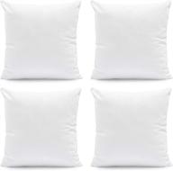 hannah linen 16x16 throw pillow inserts set of 4 - soft & comfortable square pillows for couch & bed - indoor/outdoor decorative cushion collection logo