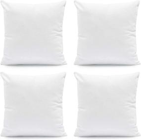 img 4 attached to Hannah Linen 16x16 Throw Pillow Inserts Set of 4 - Soft & Comfortable Square Pillows for Couch & Bed - Indoor/Outdoor Decorative Cushion Collection