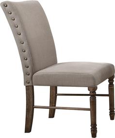 img 3 attached to 🪑 ACME Furniture Levant's Side Chair: Elegant Cream and Distressed Weathered Oak Design