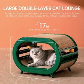 img 2 attached to 🐱 REDMINUT Cardboard Cat Scratcher Lounge with Cat Balls - Corrugated Cat Scratching Pad and Cozy Cat Bed for Indoor Cats