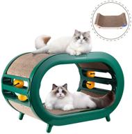 🐱 redminut cardboard cat scratcher lounge with cat balls - corrugated cat scratching pad and cozy cat bed for indoor cats logo