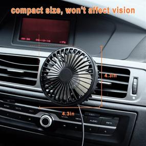 img 3 attached to 🚘 Zuvas Car Fan USB Fan with Night Light - 360° Rotation Clip Fan for Vehicle Air Circulation, 3 Wind Speed Cooling for Car Truck SUV RV Outdoor, Black+