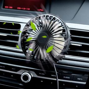 img 4 attached to 🚘 Zuvas Car Fan USB Fan with Night Light - 360° Rotation Clip Fan for Vehicle Air Circulation, 3 Wind Speed Cooling for Car Truck SUV RV Outdoor, Black+