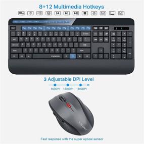 img 2 attached to 🖥️ E-YOOSO Wireless Keyboard and Mouse Combo: Full-Sized Ergonomic Set with Wrist Rest, 3 DPI Adjustable Optical Mice - Perfect for Laptop/Windows/Mac OS/PC