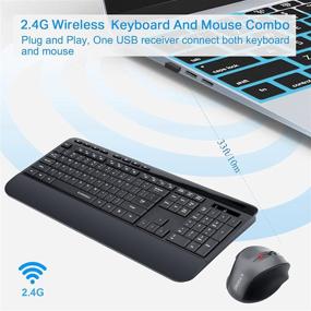 img 1 attached to 🖥️ E-YOOSO Wireless Keyboard and Mouse Combo: Full-Sized Ergonomic Set with Wrist Rest, 3 DPI Adjustable Optical Mice - Perfect for Laptop/Windows/Mac OS/PC