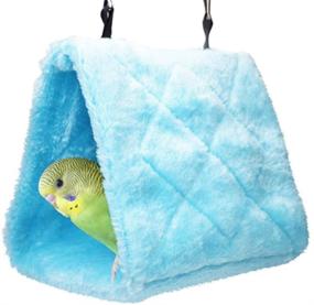 img 4 attached to 🐦 Cozy Cdycam Plush Pet Bird Hut: Hanging Cage Warm Nest Hammock for Happy Snuggle Cave Tent