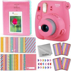 img 4 attached to 📷 FujiFilm Instax Mini 9 Instant Camera (Flamingo Pink) + Accessories Kit - 64 Pocket Photo Album, 60 Colorful Sticker Frames, Corner Stickers, HeroFiber Cloth + Accessory Bundle