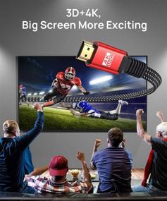 img 3 attached to 🔴 JSAUX 4K HDMI-кабель 10 футов - высокая скорость 18 Гбит/с - 3D, 4K@60Гц, 2160P - аудиовозврат - Ethernet - совместим с PS4, PS3 - красный