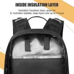 img 2 attached to Gelindo Hydration Pack Backpack, Tactical MOLLE Daypack with Quick-Release 2L Water Bladder, Lightweight Hiking Backpacks featuring Insulation Layer, Ideal Outdoor Gear for Hunting, Biking, Climbing, and Trekking