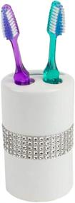 img 2 attached to 🛁 4-Piece Luxury Bath Accessory Set with Gorgeous Sequin Accents in White - Home Basics