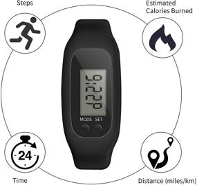 img 1 attached to 🏃 Easy-to-Use Bomxy Fitness Tracker Watch - Step Tracker with Calorie Burning and Steps Counting for Walking and Running