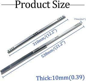 img 3 attached to 📏 12 Inch Yoohey Metal Drawer Slides, Two-Way Ball Bearing Slide Track Rail - 0.7 Inch Width - 1 Pair