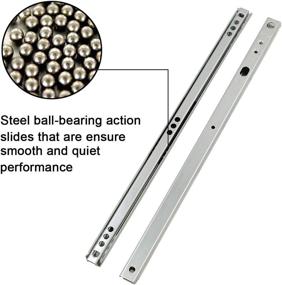 img 1 attached to 📏 12 Inch Yoohey Metal Drawer Slides, Two-Way Ball Bearing Slide Track Rail - 0.7 Inch Width - 1 Pair