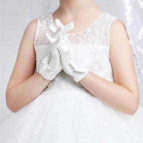 img 3 attached to 🧤 DreamHigh Stretch Satin Dress Gloves for Flower Girls - Perfect for Weddings