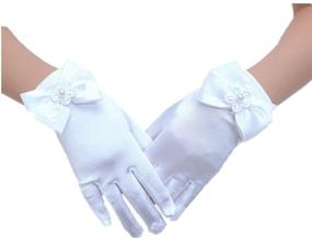 img 4 attached to 🧤 DreamHigh Stretch Satin Dress Gloves for Flower Girls - Perfect for Weddings