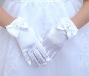 img 1 attached to 🧤 DreamHigh Stretch Satin Dress Gloves for Flower Girls - Perfect for Weddings