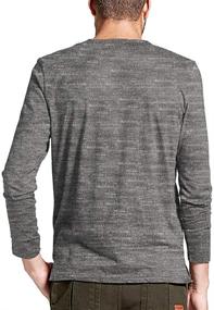 img 2 attached to JXEWW Henley Tshirts Cotton Sleeves Men's Clothing