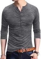 jxeww henley tshirts cotton sleeves men's clothing logo