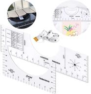 toscoco t shirt ruler guide: 2 pcs vinyl placement tool for perfectly centered designs, with transparent 16'' and 10'' acrylic t-shirt rulers, includes soft tape measure logo
